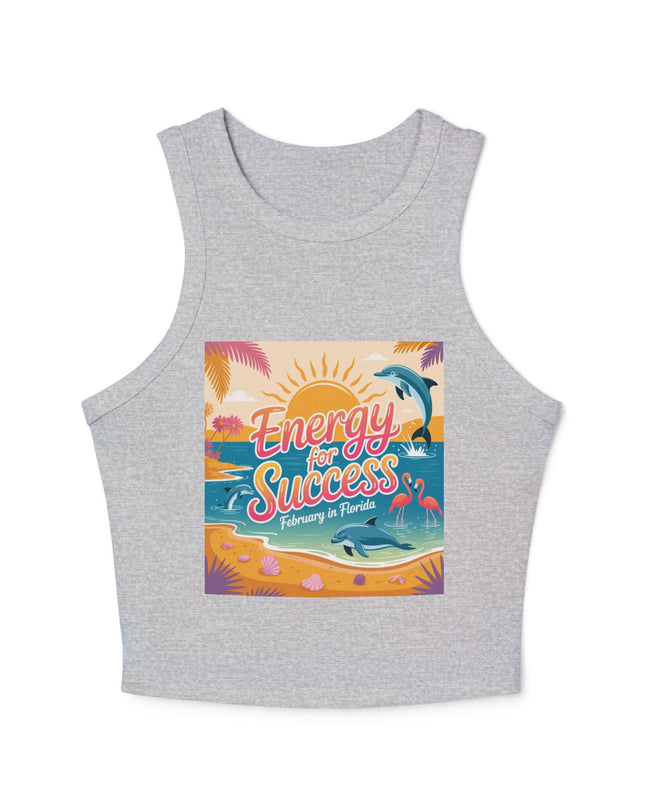 "February and Florida, Energy for Success" Women's Micro Rib Racer Tank Top