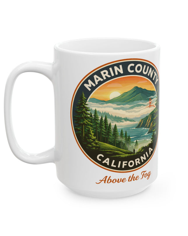 "Marin County, Above the Fog" Ceramic Mug, (11oz, 15oz)