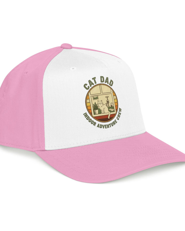 "Cat Dad Indoor Adventure Crew" Mid Profile Baseball Cap