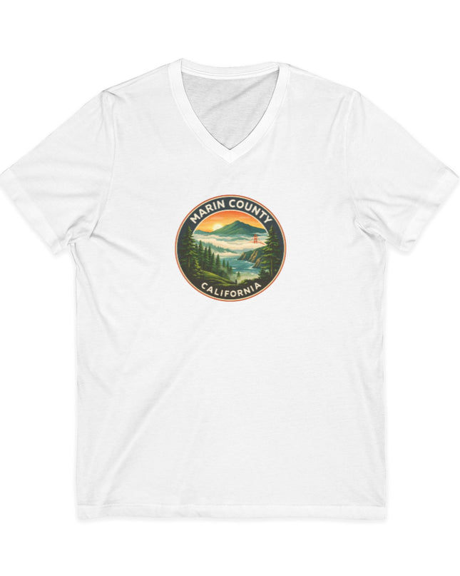 "Above the fog" Unisex Jersey Short Sleeve V-Neck Tee
