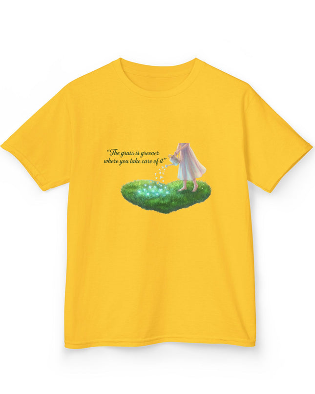 "The Grass is Greener Where You Take Care of It" Kids Heavy Cotton Tee