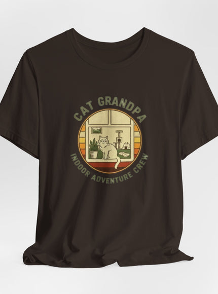 "Cat Grandpa Indoor Adventure Crew" Unisex Jersey Short Sleeve Tee