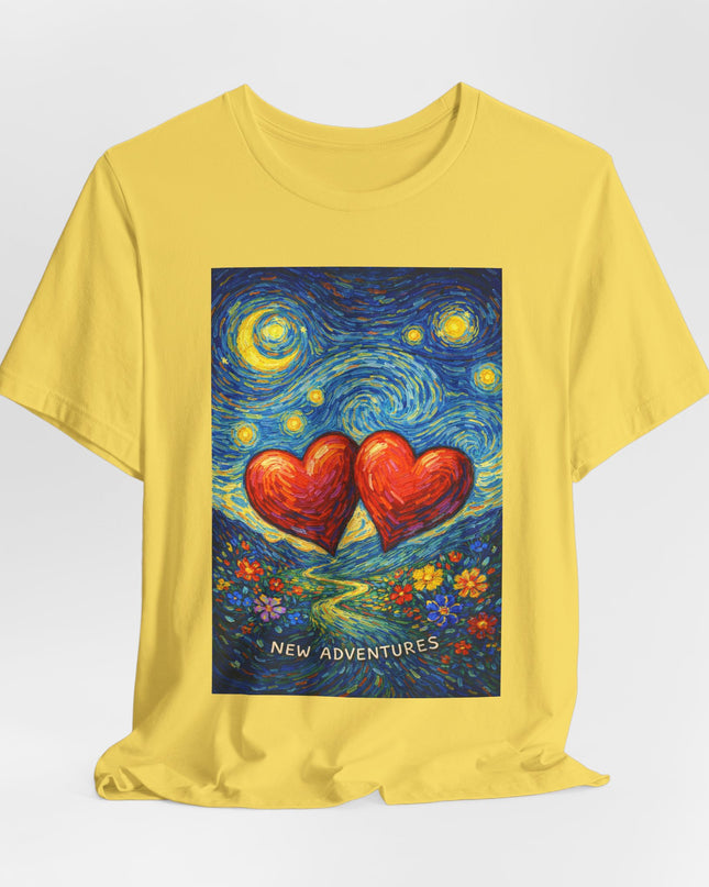 "Valentine's Day, New Adventures - Vincent Van Gogh Style" Unisex Jersey Short Sleeve Tee