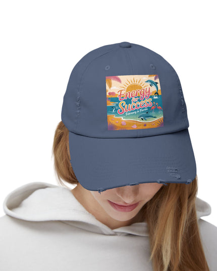 "February in Florida, Energy for Success" Unisex Distressed Cap