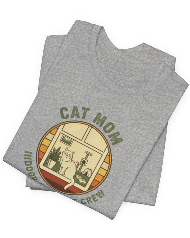 "Cat Mom Indoor Adventure Crew" Unisex Jersey Short Sleeve Tee