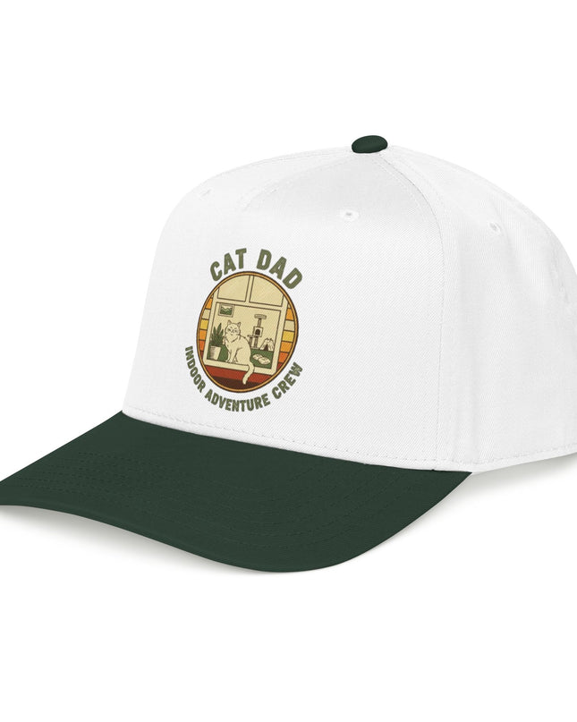 "Cat Dad Indoor Adventure Crew" Mid Profile Baseball Cap