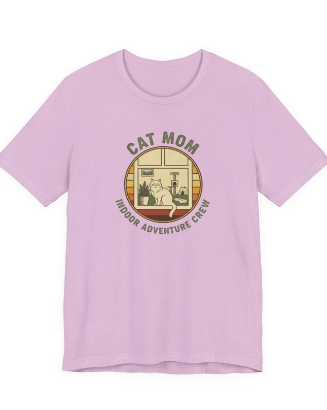 "Cat Mom Indoor Adventure Crew" Unisex Jersey Short Sleeve Tee