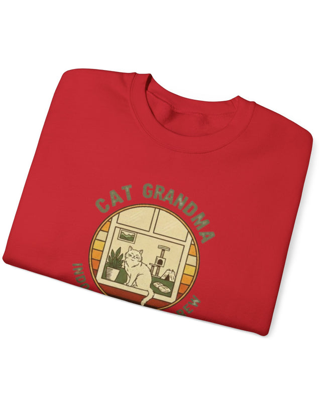 "Cat Grandma Indoor Adventure Crew" Unisex Adult Crewneck Sweatshirt