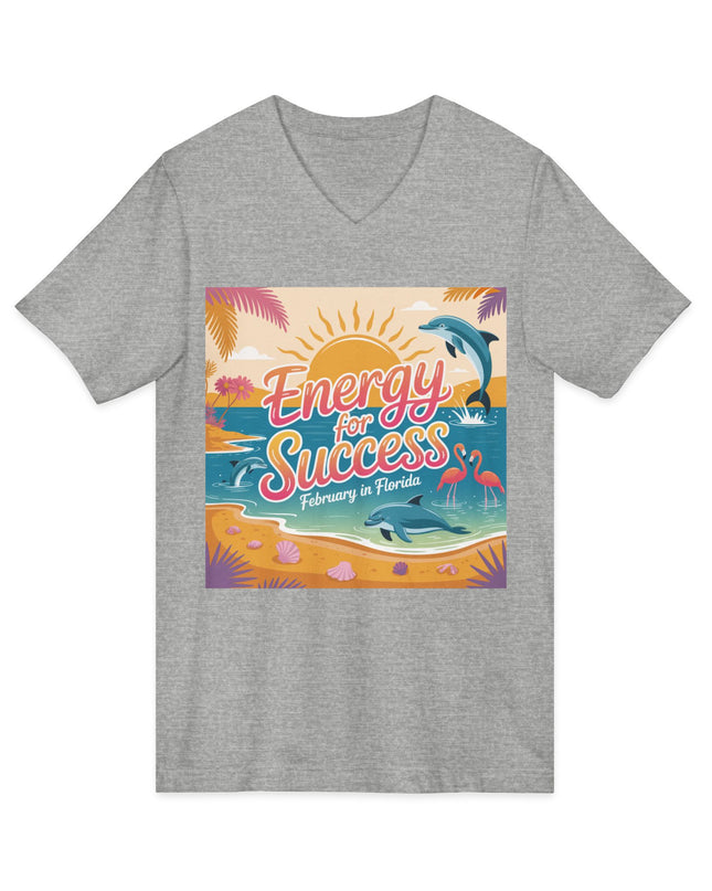 "February in Florida, Energy for Success" Ladies' V-Neck T-Shirt