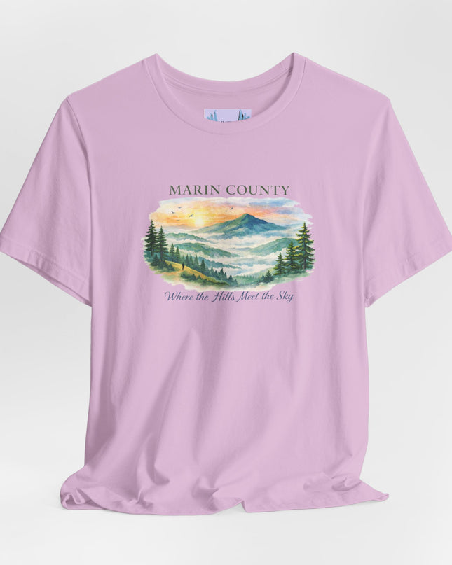 "Marin County, Where the Hills Meet the Sky" Unisex Jersey Short Sleeve Tee