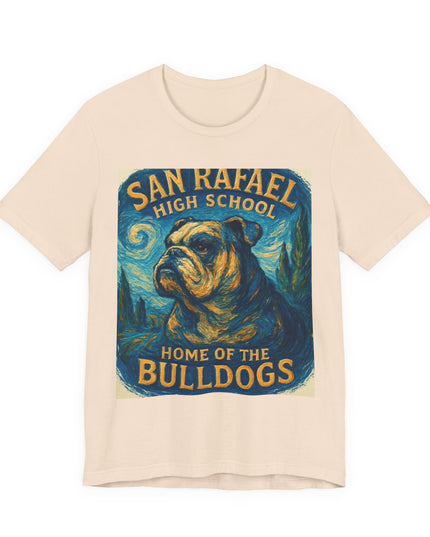 "San Rafael High School Home of the Bulldogs Vincent Van Gogh Style" Unisex Jersey Short Sleeve Tee