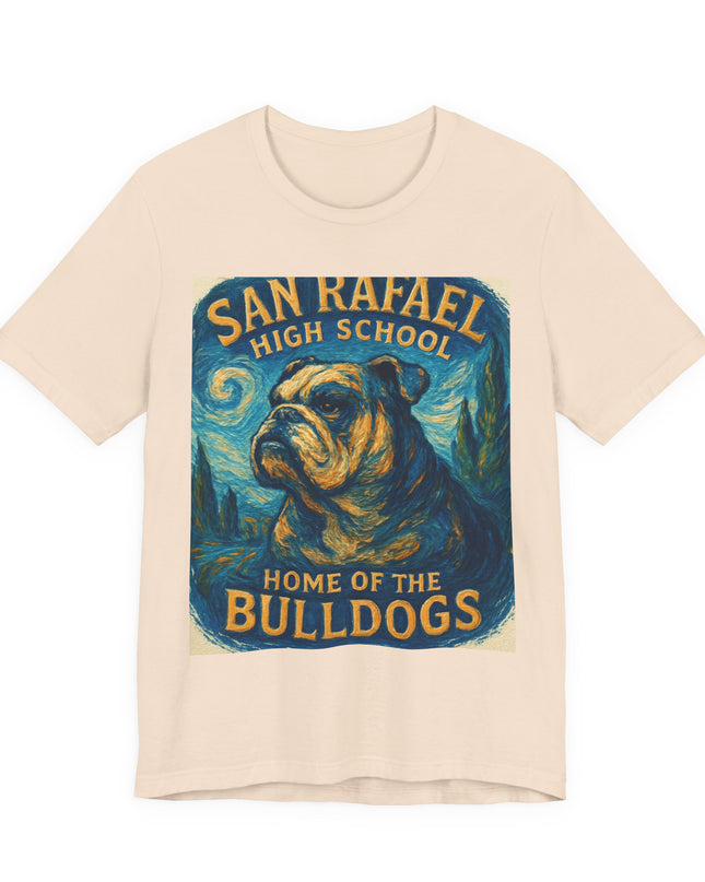 "San Rafael High School Home of the Bulldogs Vincent Van Gogh Style" Unisex Jersey Short Sleeve Tee