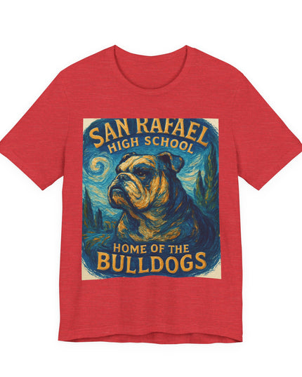 "San Rafael High School Home of the Bulldogs Vincent Van Gogh Style" Unisex Jersey Short Sleeve Tee