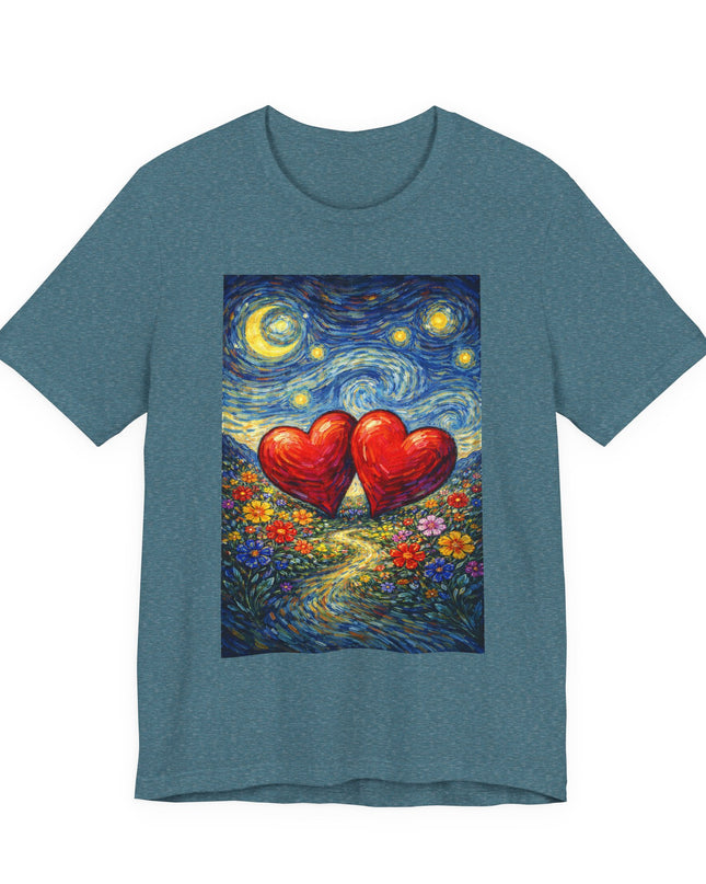 "Valentine's Day - Vincent Van Gogh Style" Unisex Jersey Short Sleeve Tee