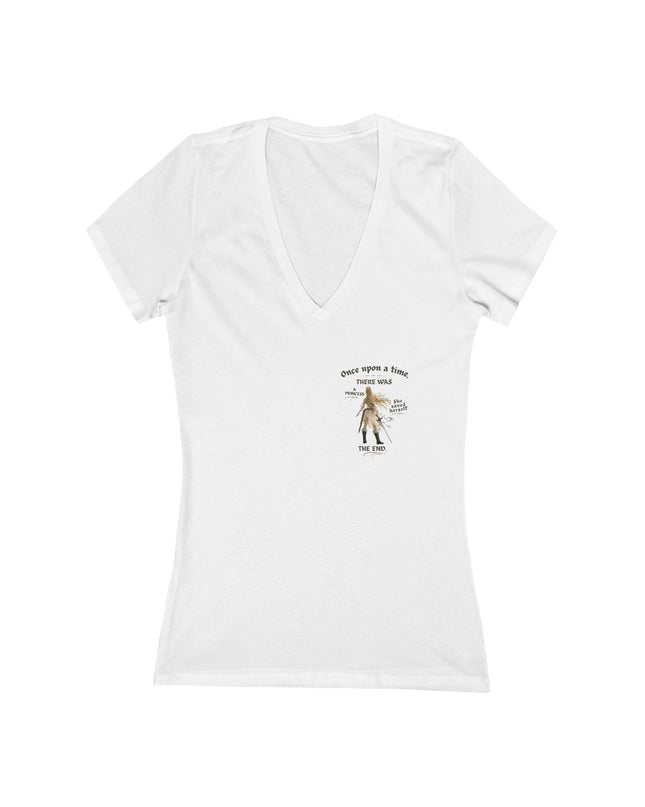 "She Saved Herself" (ink bother sides) Women's Jersey Short Sleeve Deep V-Neck Tee