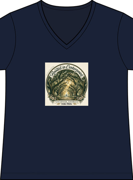 "Rooted in my Centerpoint" Women's Fine Jersey V-Neck Tee