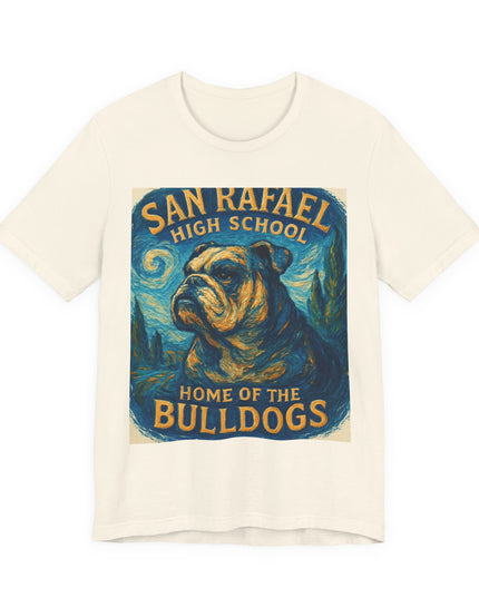 "San Rafael High School Home of the Bulldogs Vincent Van Gogh Style" Unisex Jersey Short Sleeve Tee