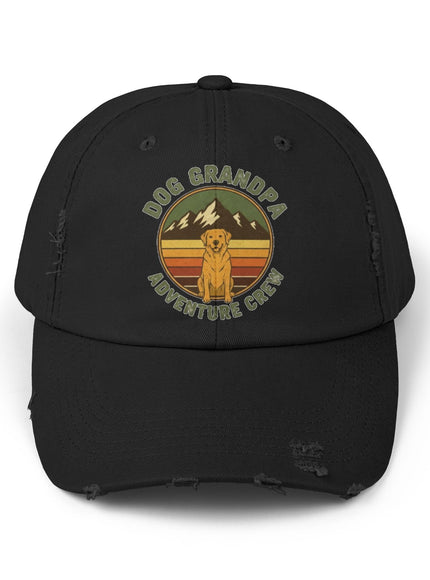 "Dog Grandpa Adventure Crew" Unisex Distressed Cap