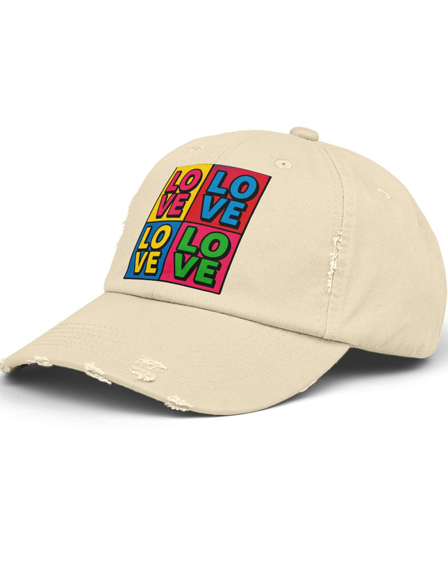 "Love (Andy Warhol style)"Unisex Distressed Cap