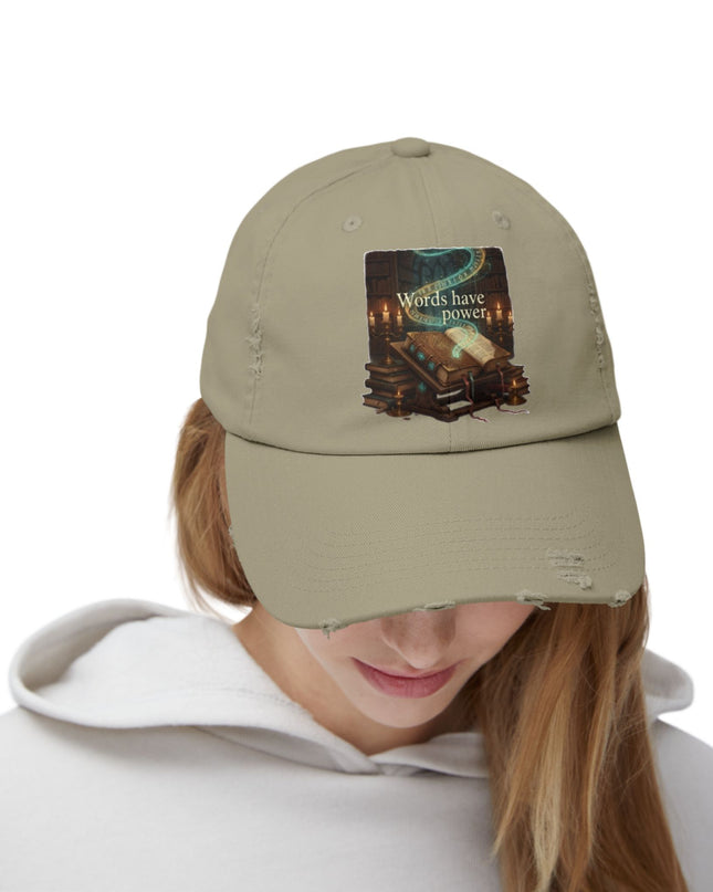 "Words Have Power" Unisex Distressed Cap