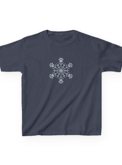 "Snowflake with Paws" Kids Heavy Cotton Tee