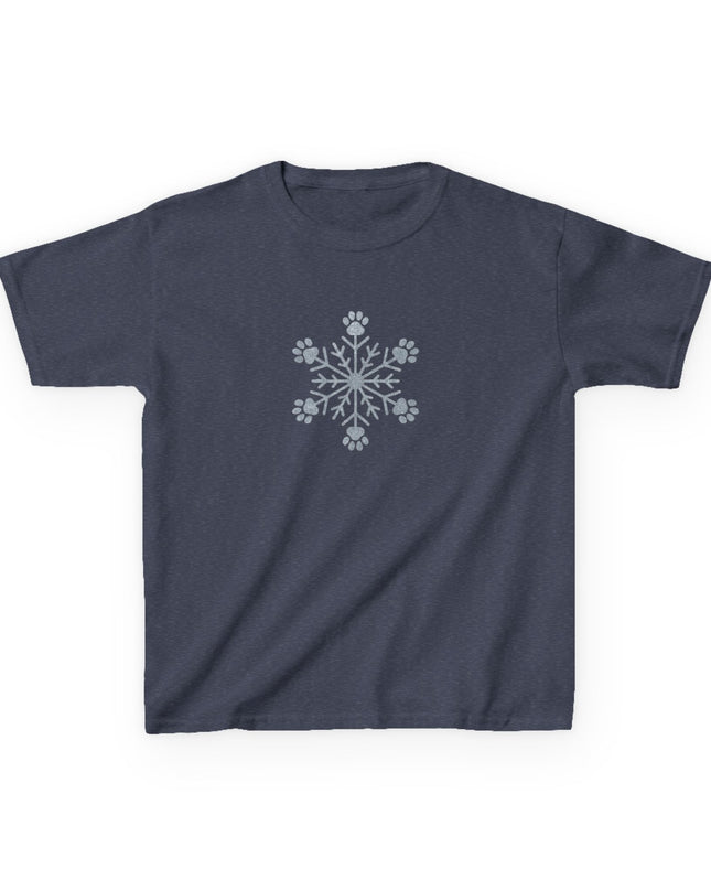 "Snowflake with Paws" Kids Heavy Cotton Tee