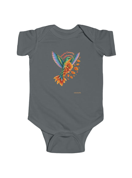 "Hummingbird and Poppies" Infant Fine Jersey Bodysuit