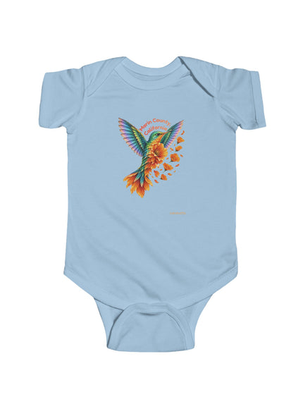 "Hummingbird and Poppies" Infant Fine Jersey Bodysuit