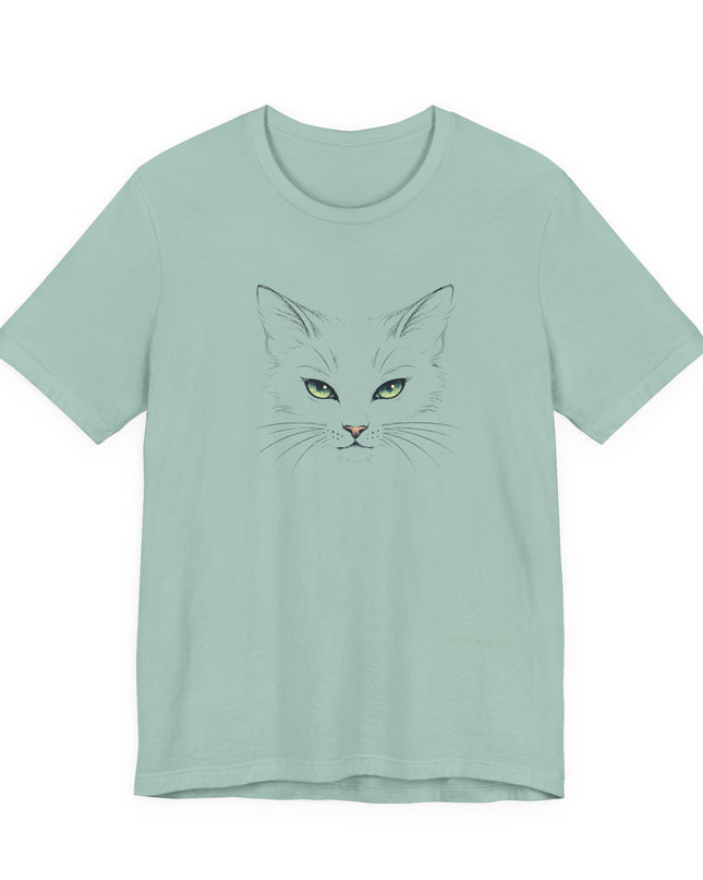 "Cat Face Sketch" Unisex Jersey Short Sleeve Tee
