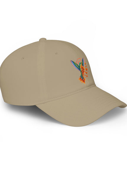 "Hummingbird and Poppies" Low Profile Baseball Cap
