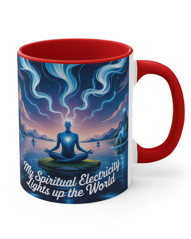 "My Spiritual Electricity Lights Up the World" Accent Mug