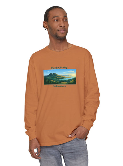 "Marin County - Endless Views" Unisex Garment-dyed Long Sleeve T-Shirt