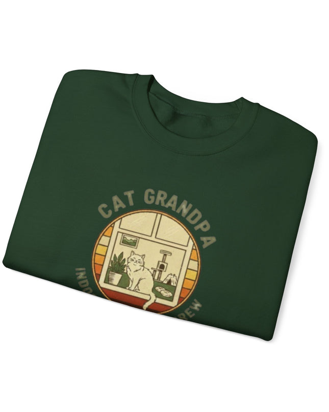 "Cat Grandpa Indoor Adventure Crew" Unisex Adult Sweatshirt
