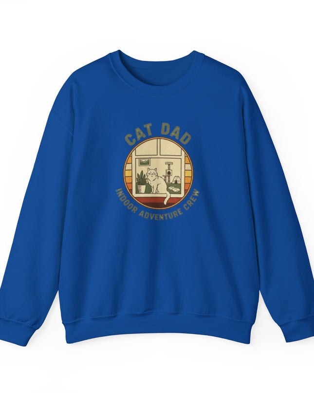 "Cat Dad Indoor Adventure Crew" Unisex Adult Sweatshirt