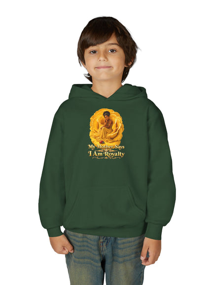 "My Mother Says I am Royalty" Youth Heavy Blend Hooded Sweatshirt