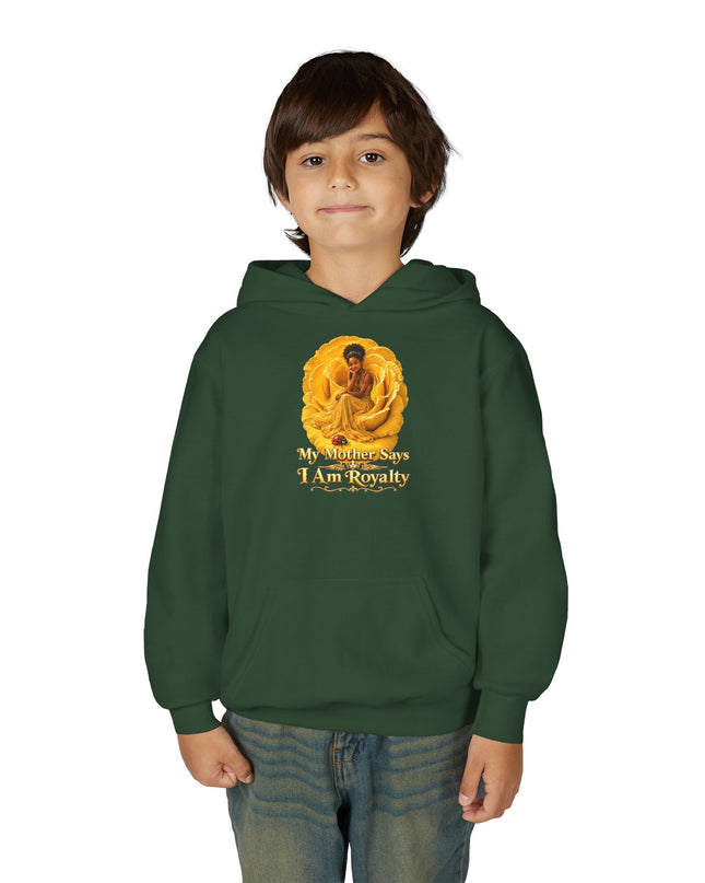 "My Mother Says I am Royalty" Youth Heavy Blend Hooded Sweatshirt