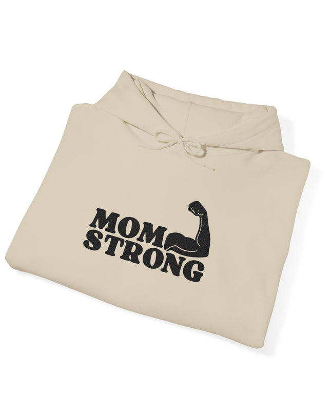 "Mom Strong (Black embroidery)" Unisex Heavy Blend Hooded Sweatshirt
