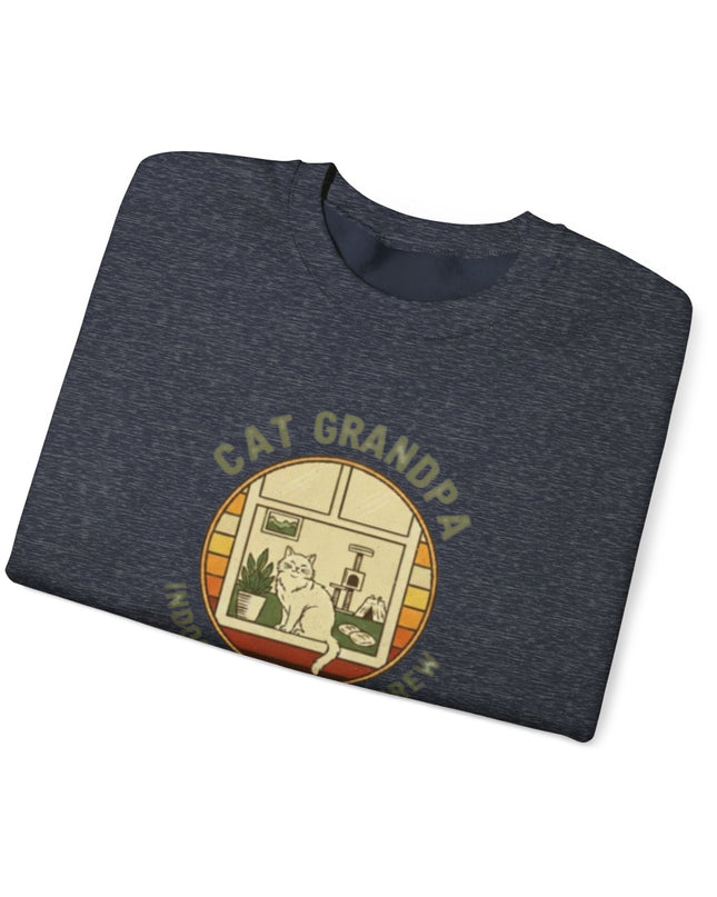 "Cat Grandpa Indoor Adventure Crew" Unisex Adult Sweatshirt