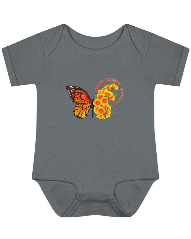 "Butterflies and Poppies Marin County, California" Infant Baby Rib Bodysuit
