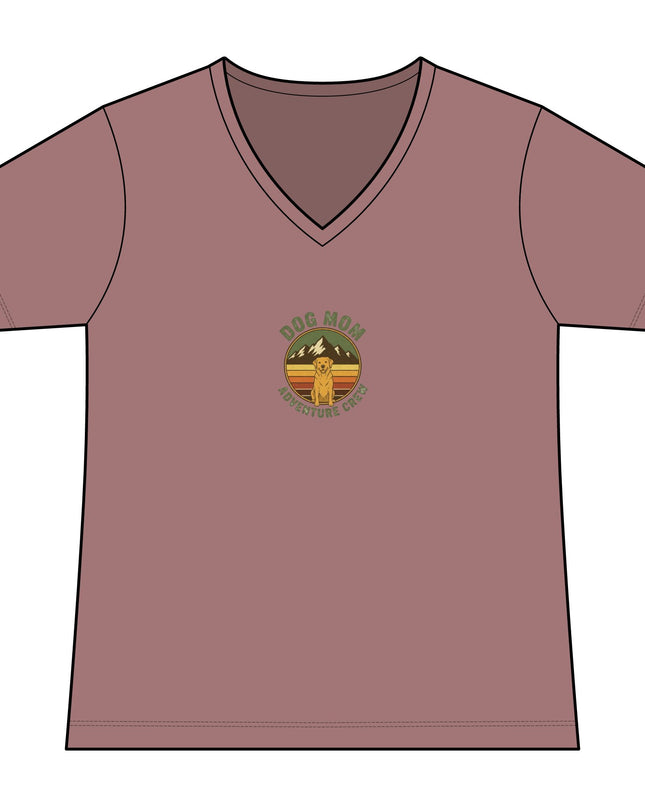 "Dog Mom" Women's Relaxed Jersey Short Sleeve V-Neck Tee