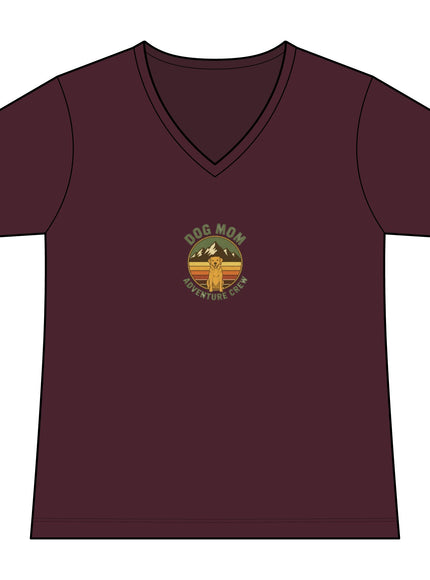 "Dog Mom" Women's Relaxed Jersey Short Sleeve V-Neck Tee