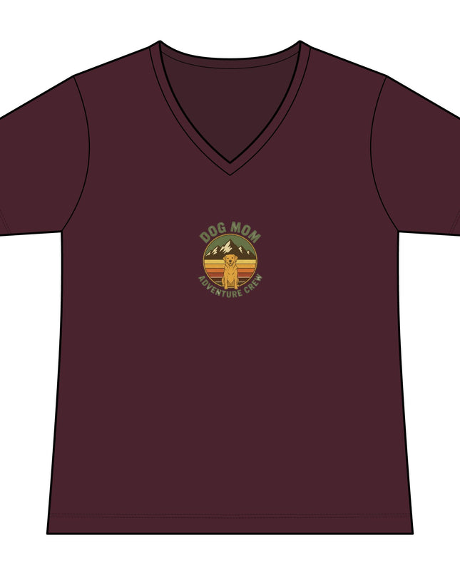 "Dog Mom" Women's Relaxed Jersey Short Sleeve V-Neck Tee