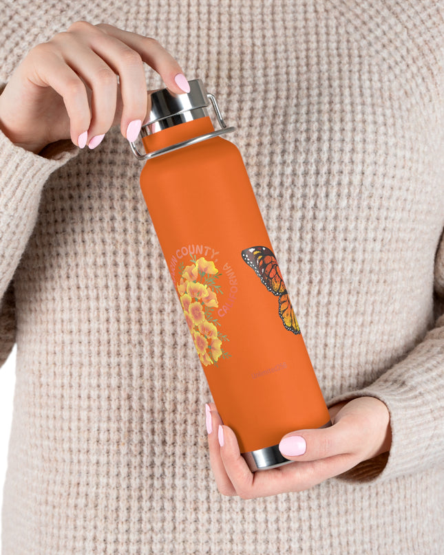 "Butterflies and Poppies Marin County, California" Copper Vacuum Insulated Bottle, 22oz