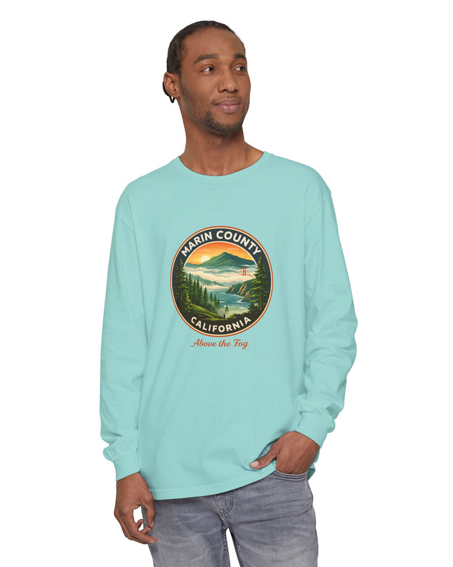"Marin County, Above the Fog" Unisex Garment-dyed Long Sleeve T-Shirt