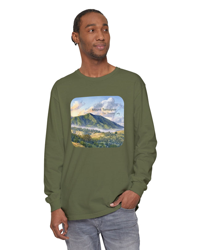 "Mount Tamalpais, the Sleeping Lady" Unisex Garment-dyed Long Sleeve T-Shirt