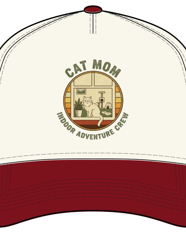 "Cat Mom" Frame Two-Tone Cap