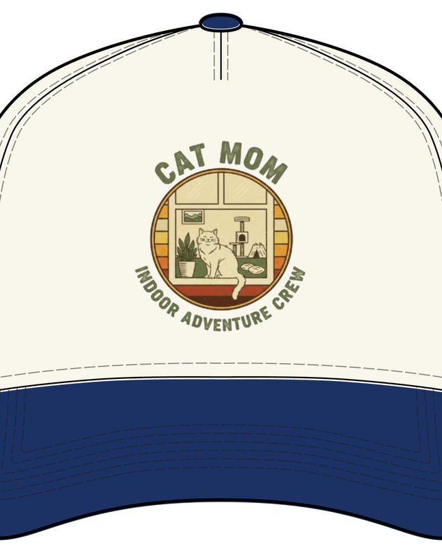 "Cat Mom" Frame Two-Tone Cap