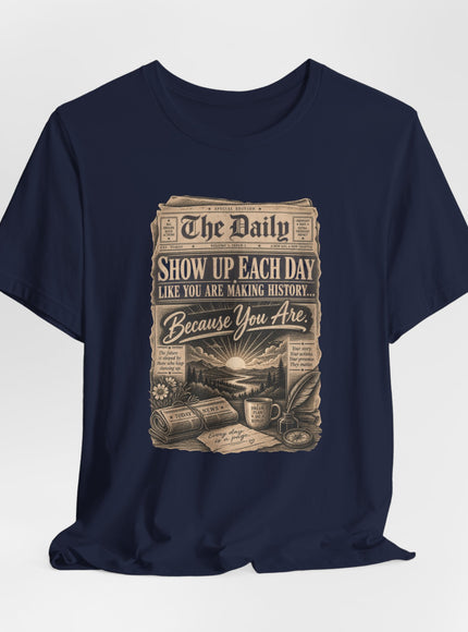 "Show Up Each Day" Unisex Jersey Short Sleeve Tee