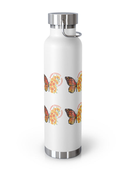 "Butterflies and Poppies Marin County, California" Copper Vacuum Insulated Bottle, 22oz