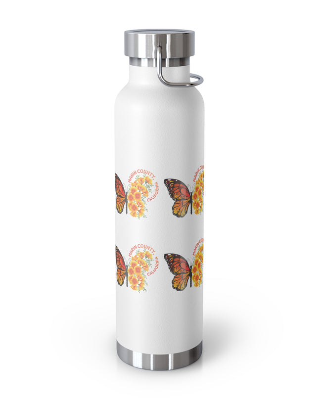 "Butterflies and Poppies Marin County, California" Copper Vacuum Insulated Bottle, 22oz